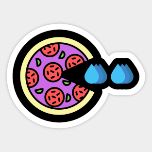 PURPLE PIZZA WATER DROP TEXTURE Sticker